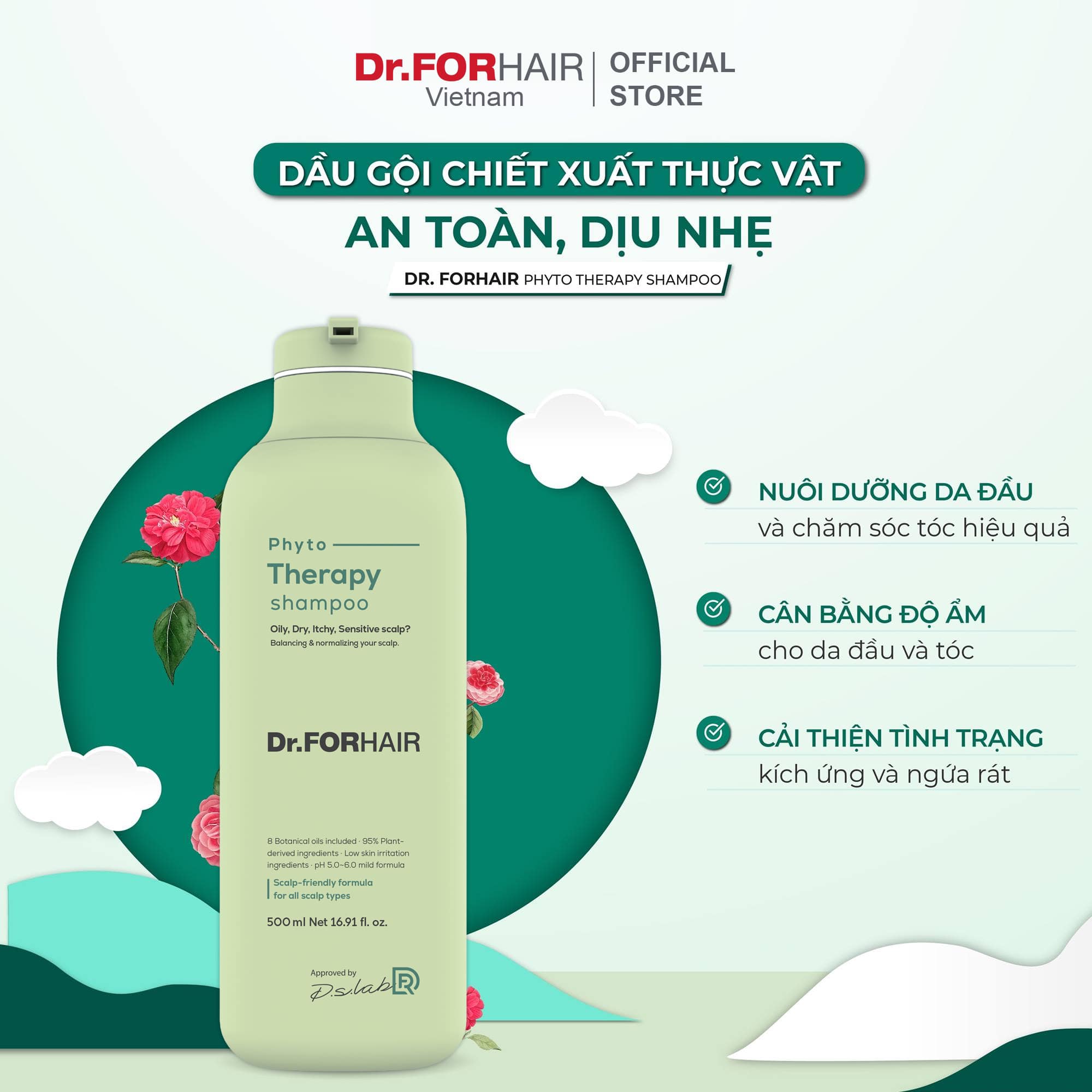 Dầu gội Dr.FORHAIR Phyto Therapy Shampoo cho da đầu nhạy cảm