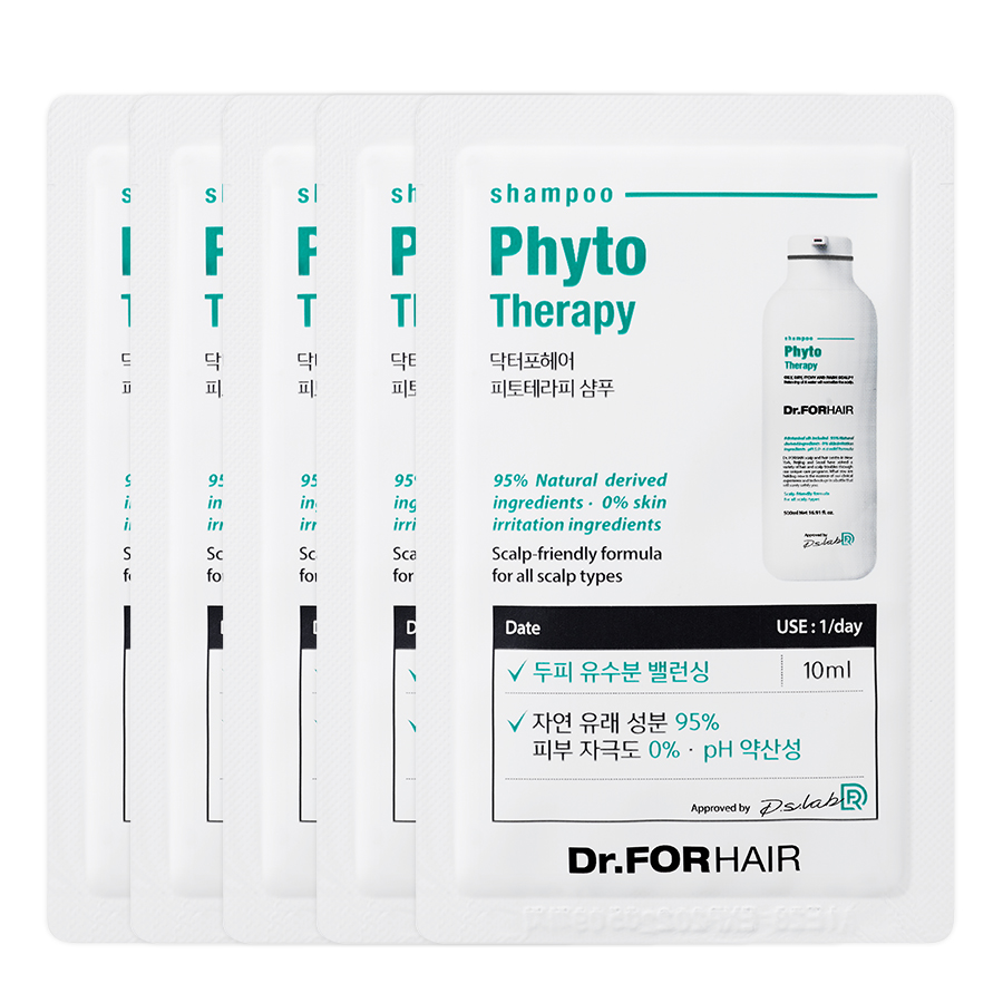 Combo 10 gói dùng thử dầu gội CHO DA NHẠY CẢM, an toàn và dịu nhẹ Dr.FORHAIR Hàn Quốc Phyto Therapy Shampoo 10ml