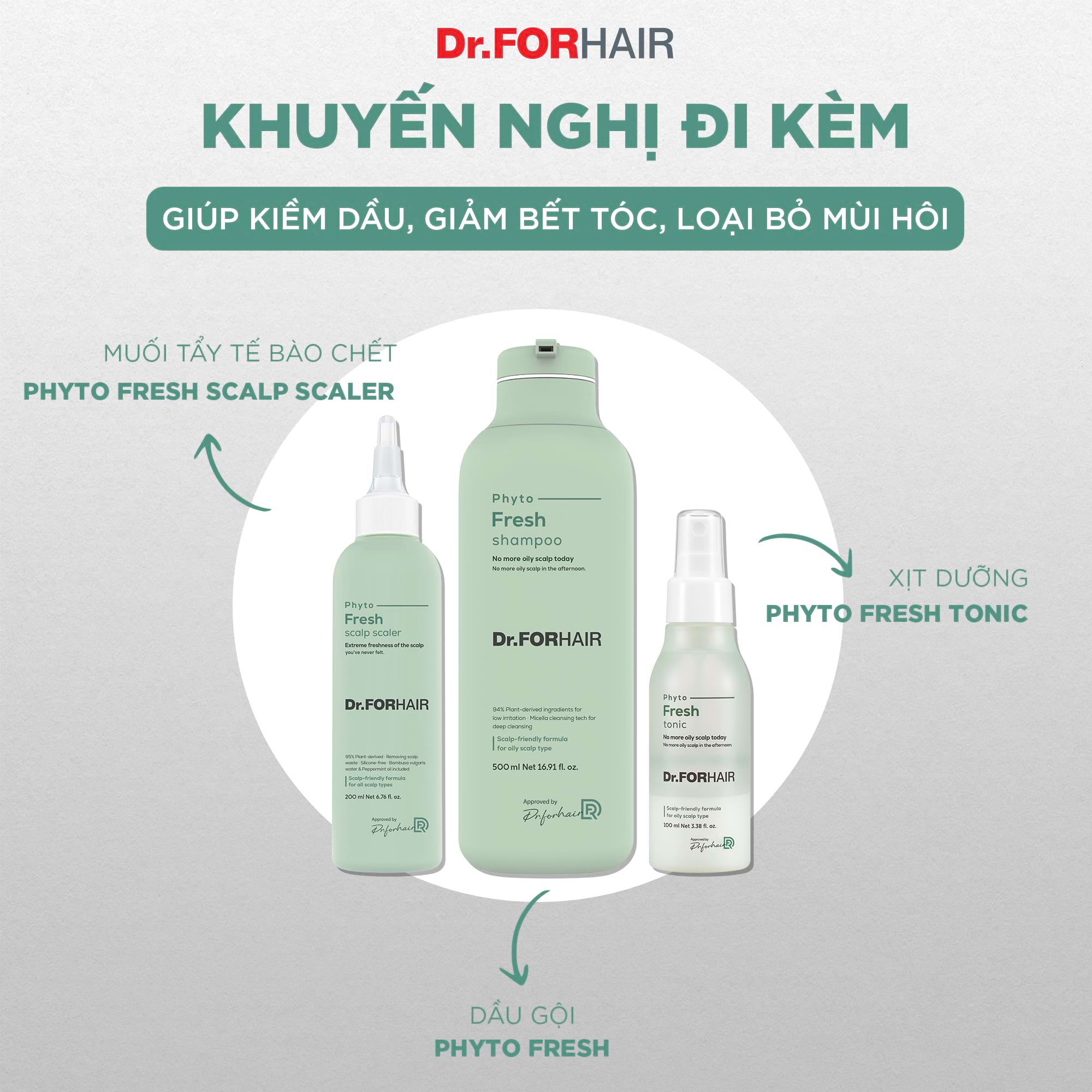 Khuyến nghị đi kèm của Phyto Fresh Tonic với Phyto Fresh Scalp Scaler và Phyto Fresh